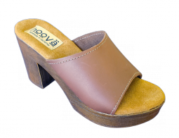Hoova Boho Mid Brown Leather Platform Sandal